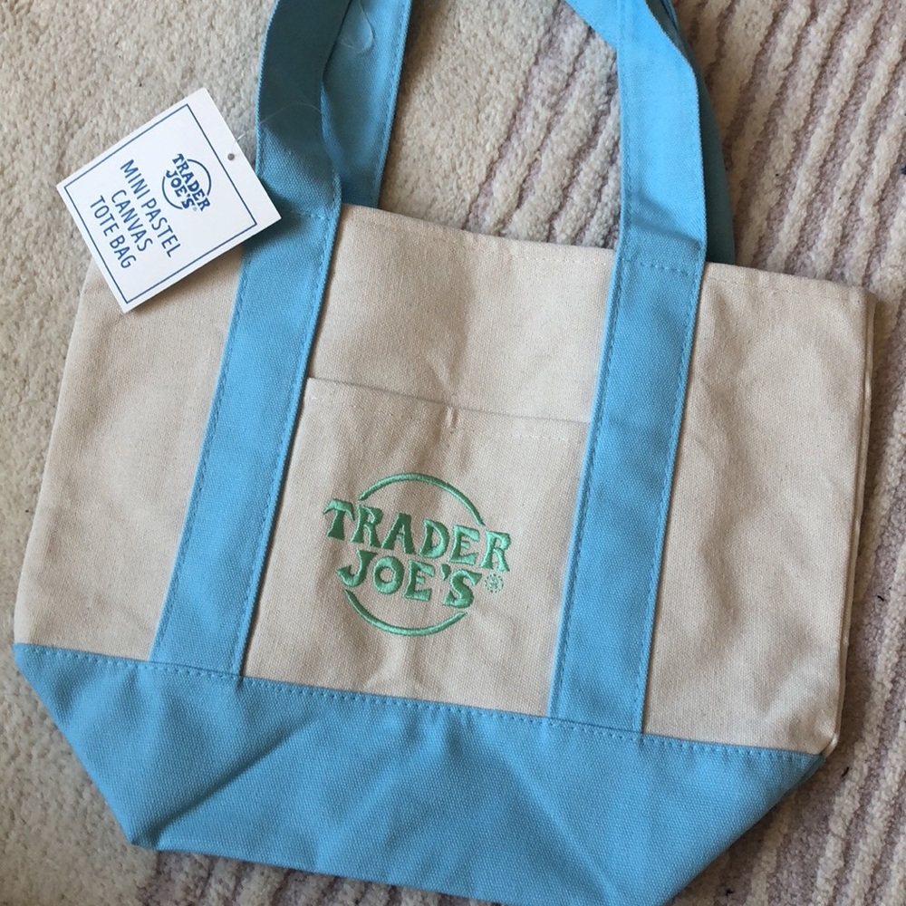 Viral Pastel Blue Trader Joe’s Mini Tote Bag NWT